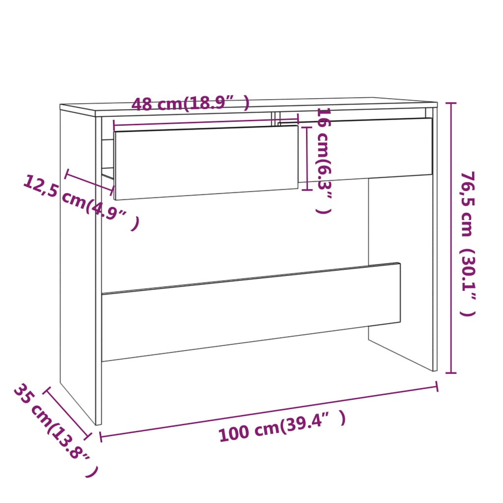 Console Table 00X35X76.5 Cm Engineered Wood