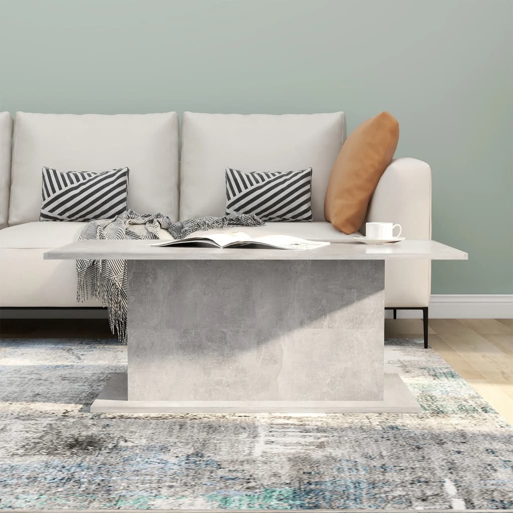 Coffee Table Concrete Grey 102x55.5x40 cm Engineered Wood