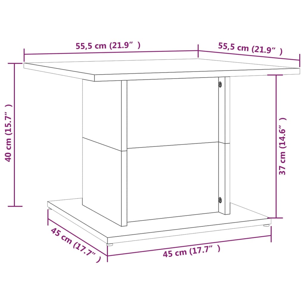 Coffee Table White 55.5x55.5x40 cm Engineered Wood