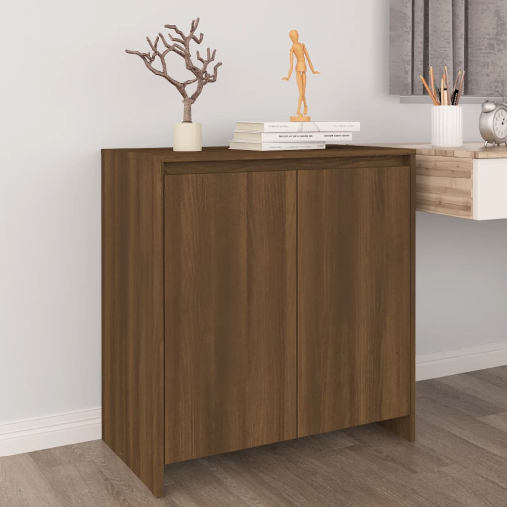 Sideboard High Gloss White 70X41X75 Cm Engineered Wood