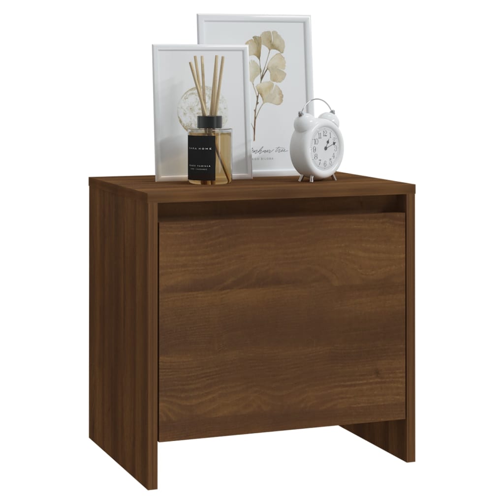 Bedside Cabinet Brown Oak 45x34x44.5cm Engineered Wood