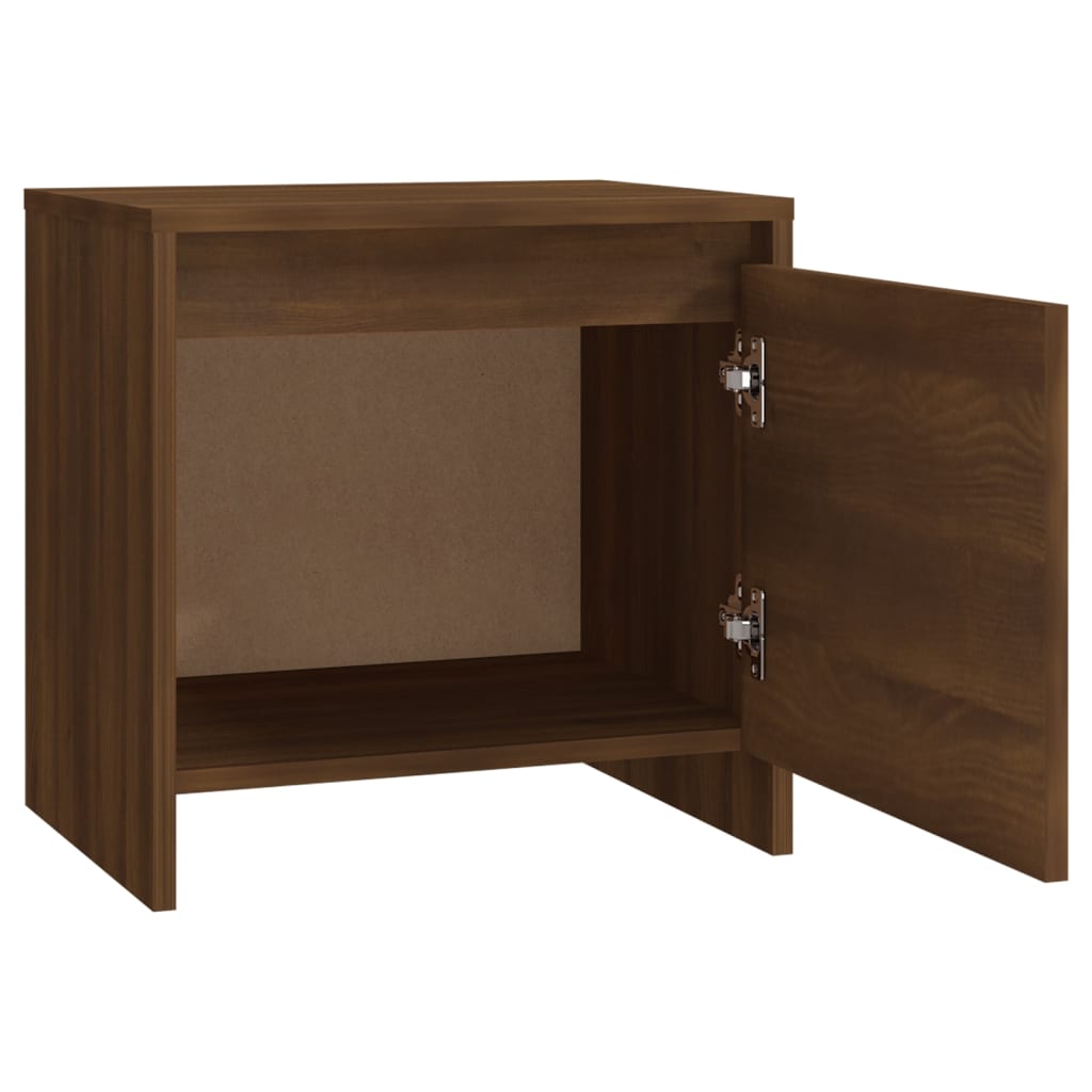 Bedside Cabinet Brown Oak 45x34x44.5cm Engineered Wood