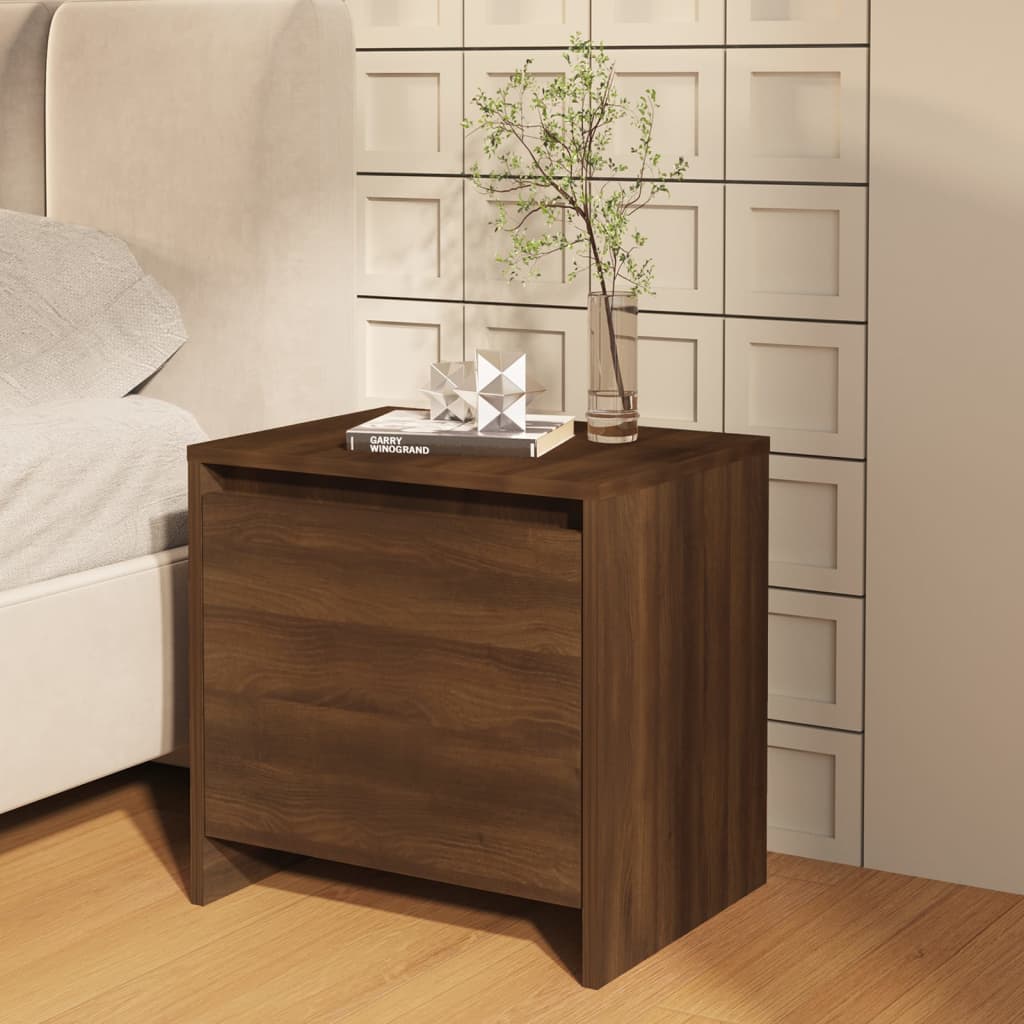 Bedside Cabinet Brown Oak 45x34x44.5cm Engineered Wood