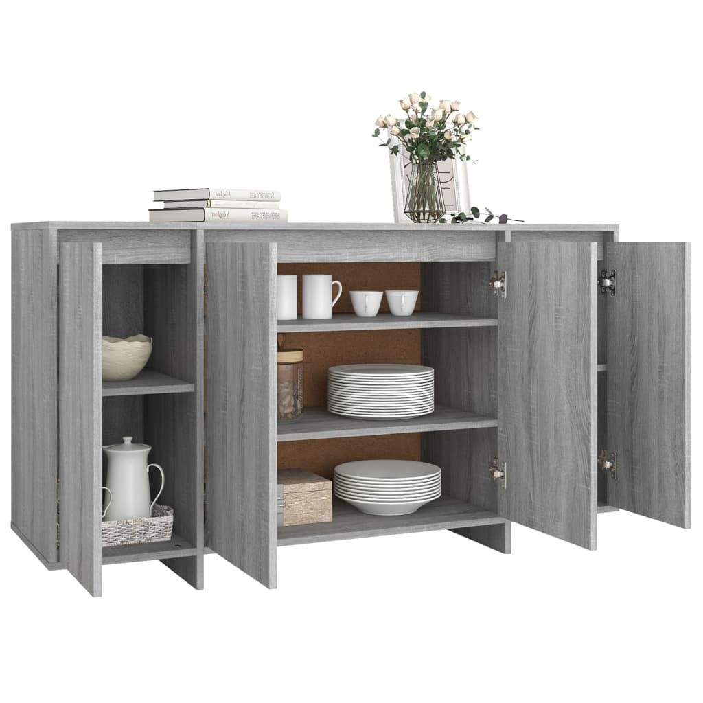 Sideboard Grey Sonoma 135x41x75 cm Engineered Wood