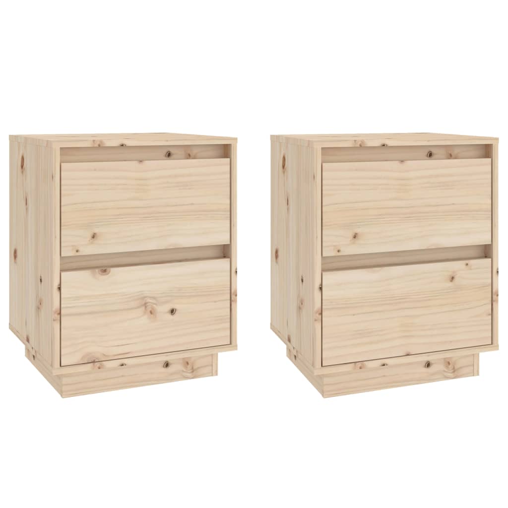 Bedside Cabinets 2 pcs 40x35x50 cm Solid Wood Pine