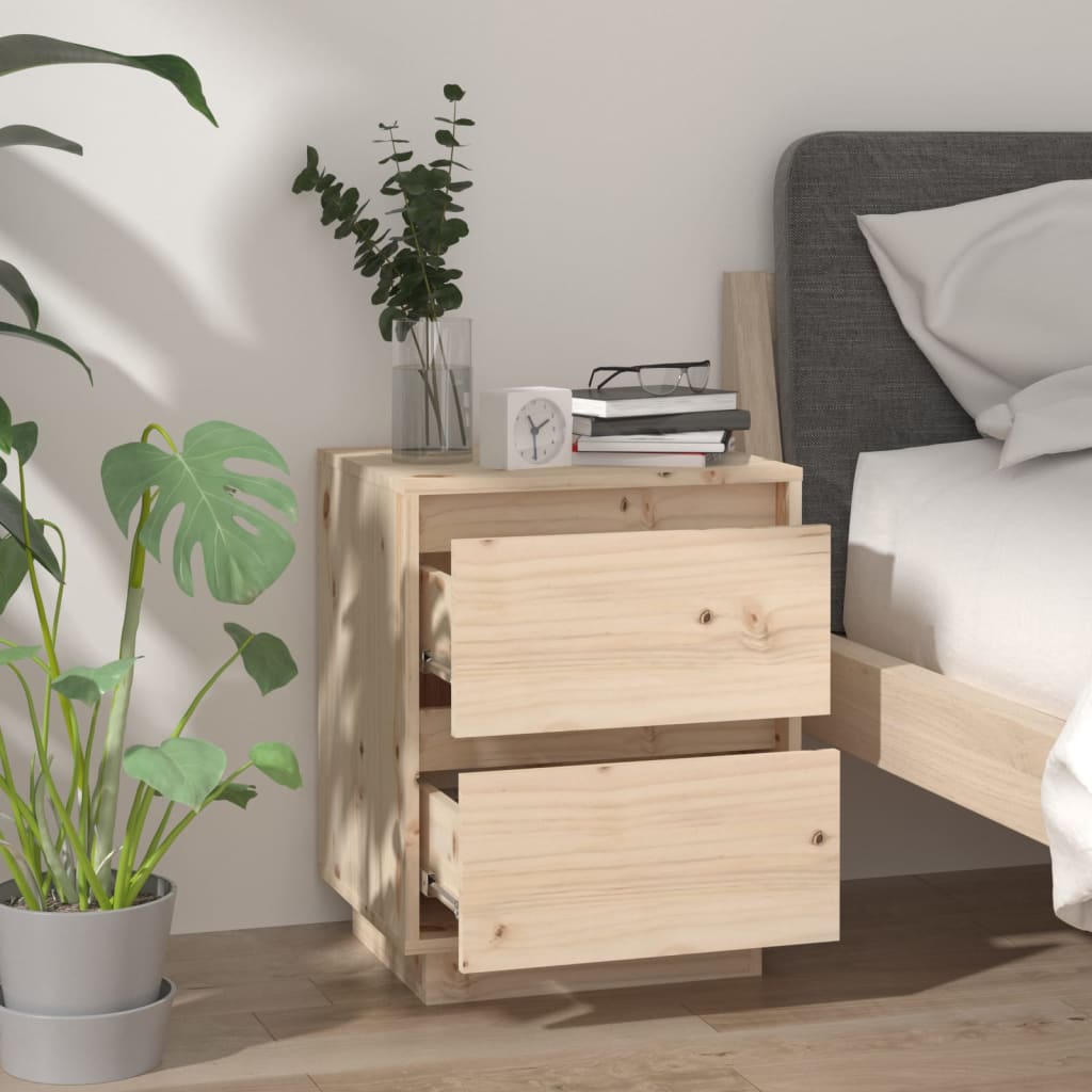 Bedside Cabinets 2 pcs 40x35x50 cm Solid Wood Pine