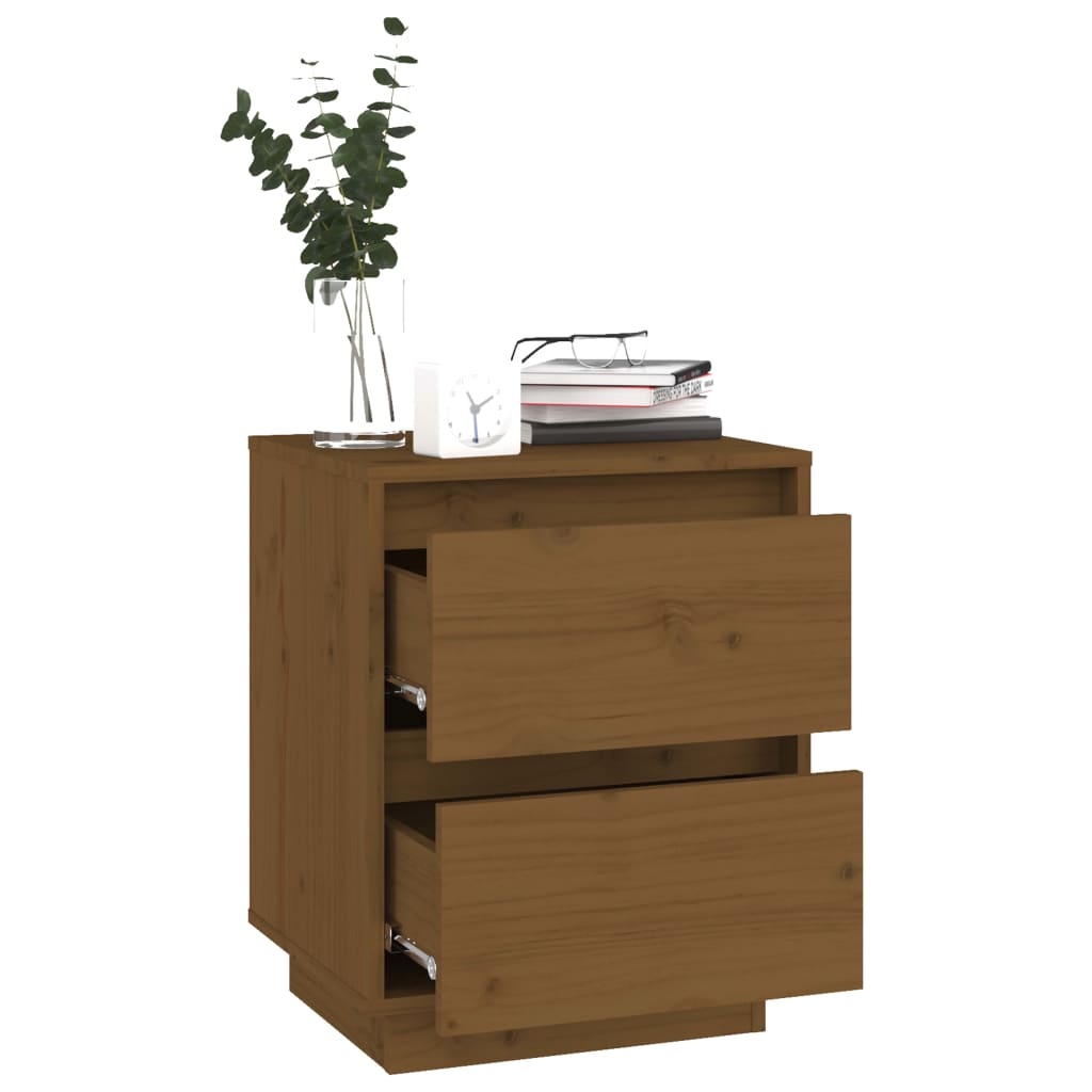 Bedside Cabinet Honey Brown 40x35x50 cm Solid Wood Pine