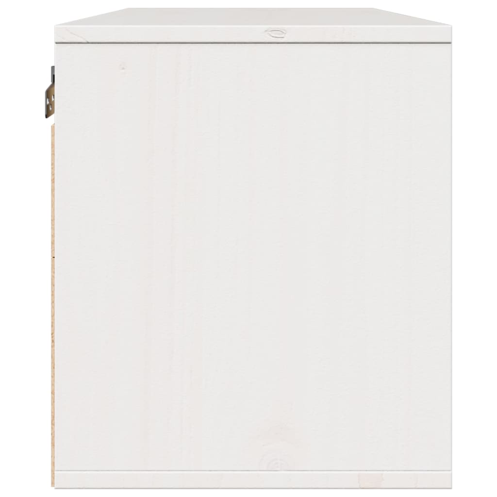 Wall Cabinet White 80x30x35 cm Solid Wood Pine