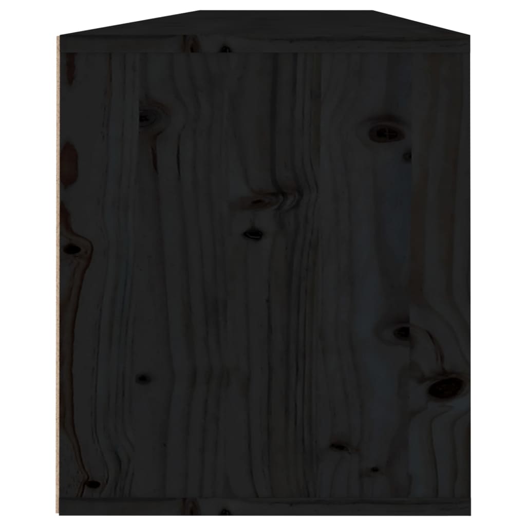 Wall Cabinets 2 pcs Black 80x30x35 cm Solid Wood Pine