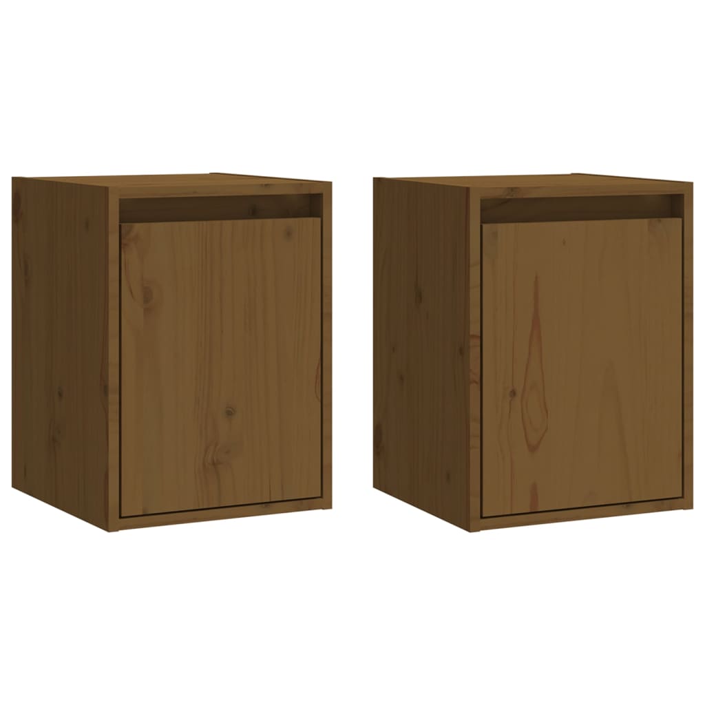 Wall Cabinets 2pcs Honey Brown 30x30x40 cm Solid Wood Pine