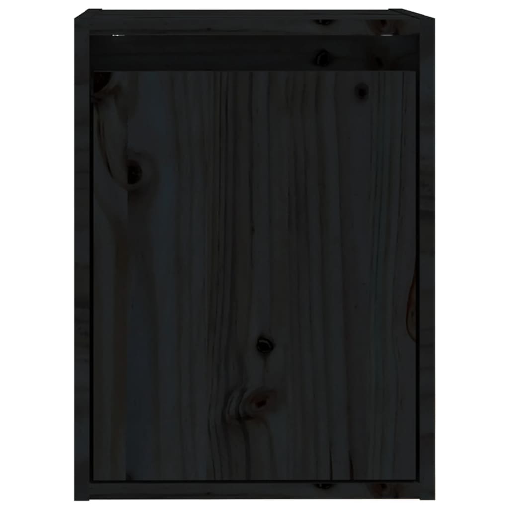 Wall Cabinet Black 30x30x40 cm Solid Wood Pine