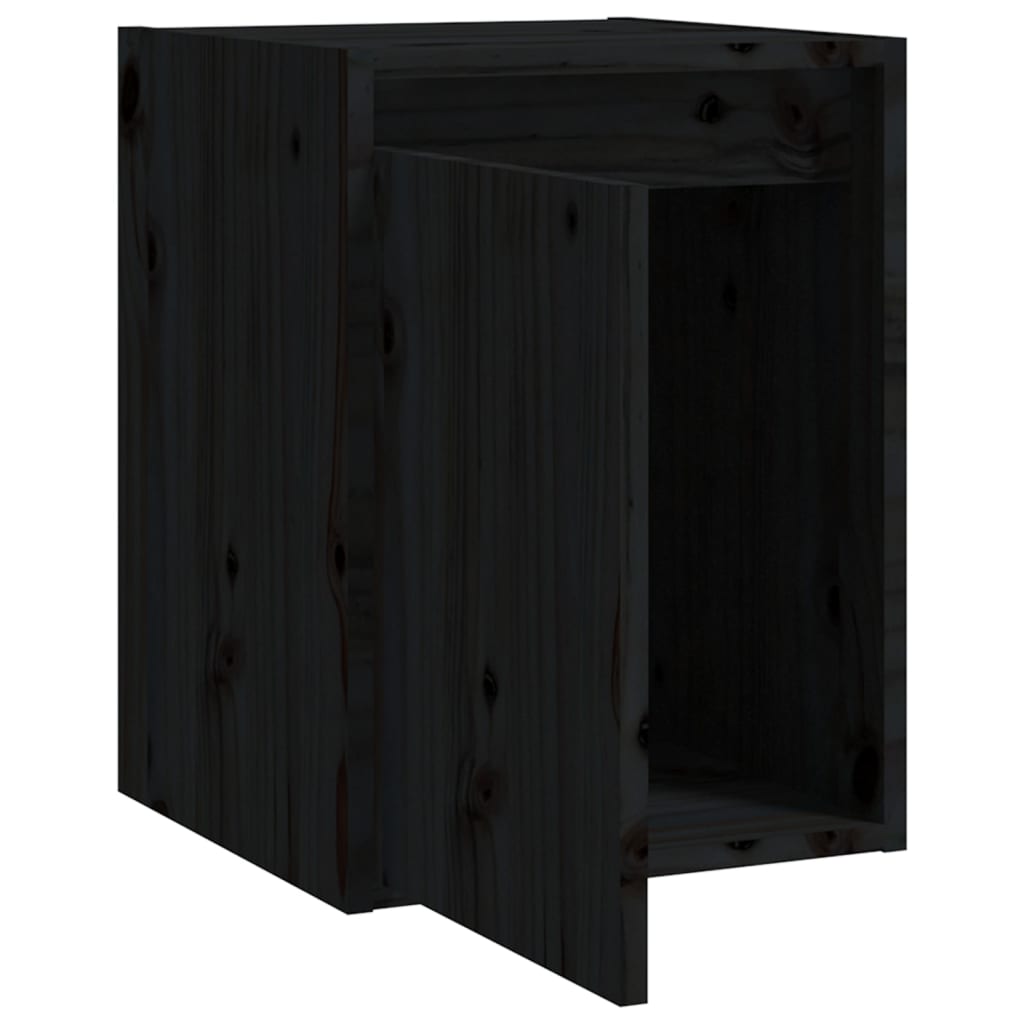 Wall Cabinet Black 30x30x40 cm Solid Wood Pine