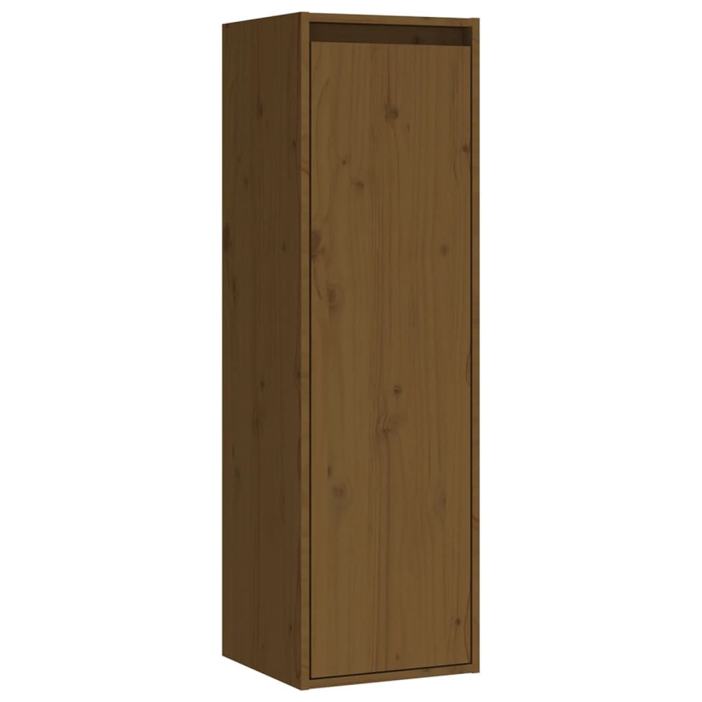 Wall Cabinet Honey Brown 30x30x100 cm Solid Wood Pine