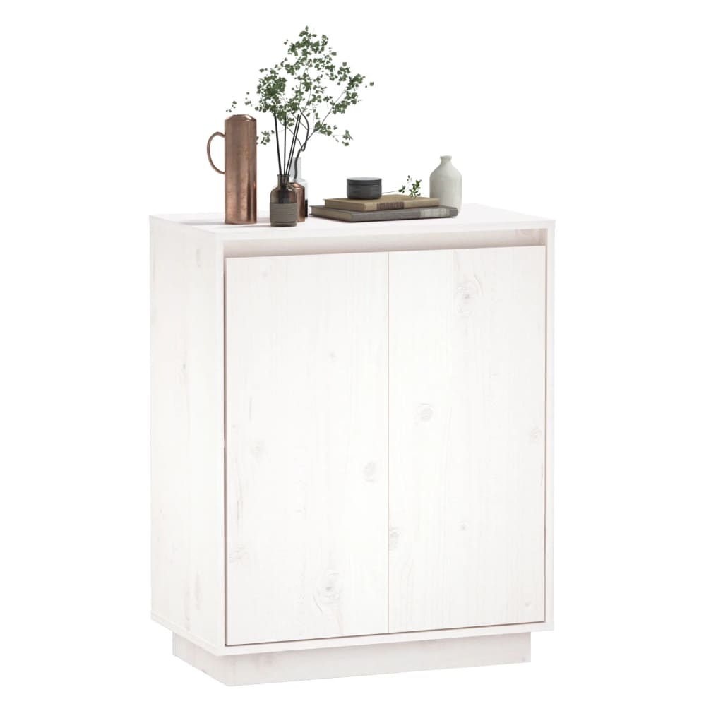 Sideboard White 60x34x75 cm Solid Wood Pine