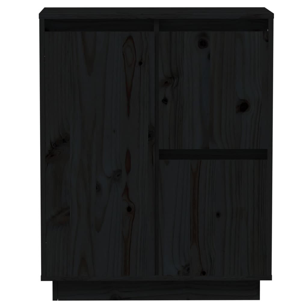 Sideboard Black 60X34X75 Cm Solid Wood Pine