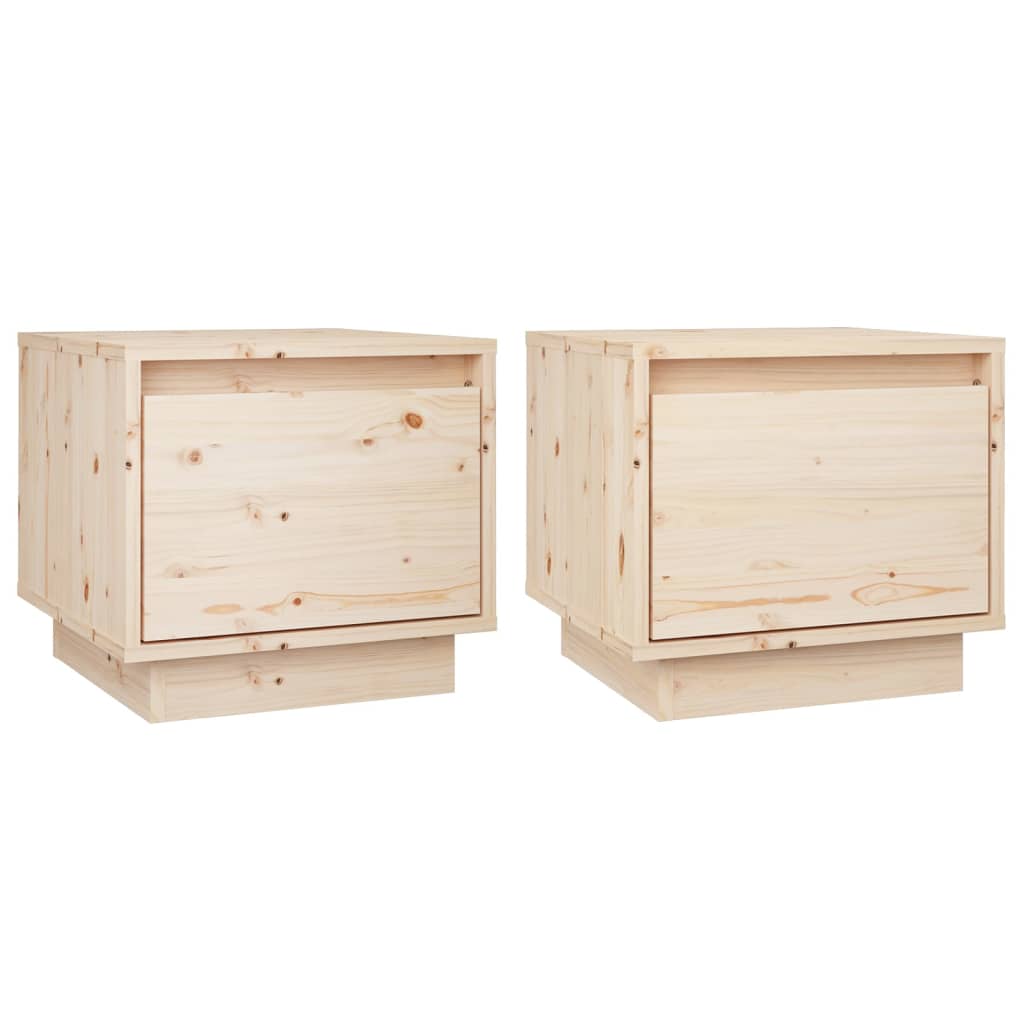 Bedside Cabinets Pcs 35X34X3 Cm Solid Wood Pine