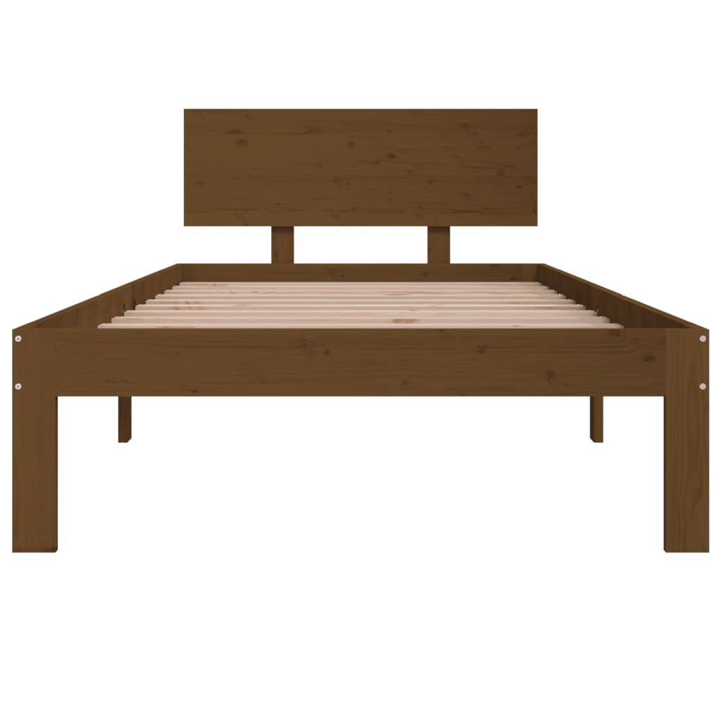 Bed Frame Honey Brown Solid Wood 92x187 cm Single Size