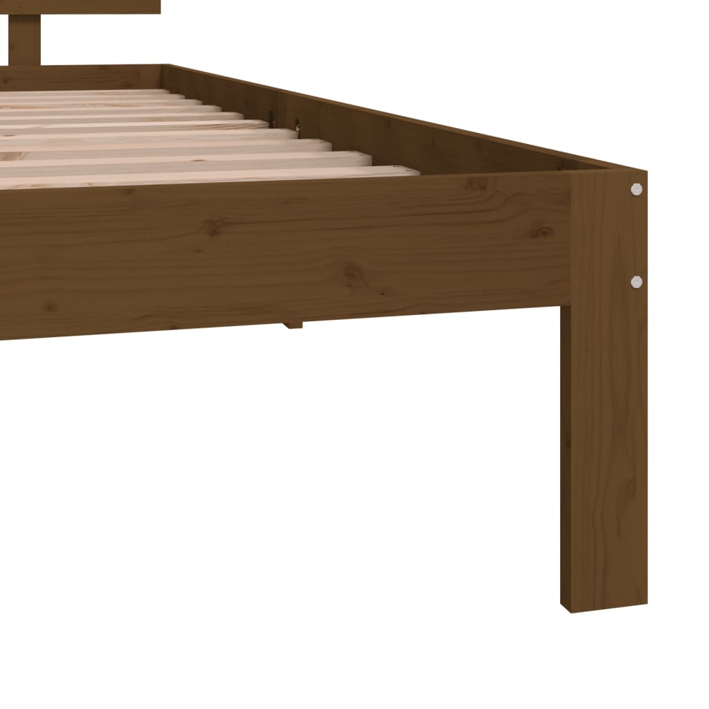 Bed Frame Honey Brown Solid Wood 92x187 cm Single Size