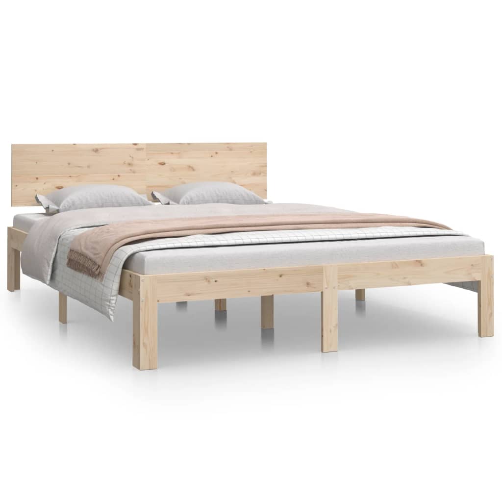 Bed Frame Solid Wood 137x187 cm Double Size