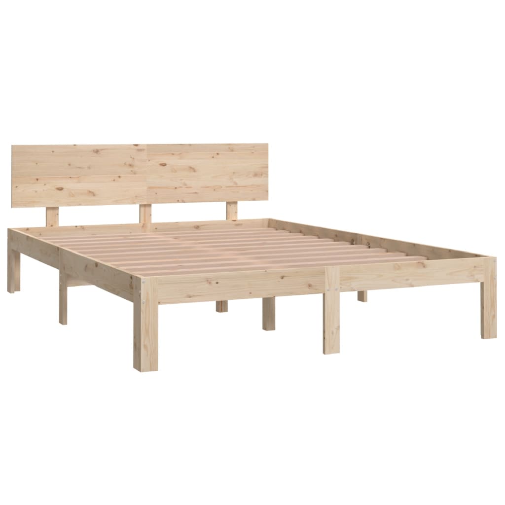 Bed Frame Solid Wood 137x187 cm Double Size