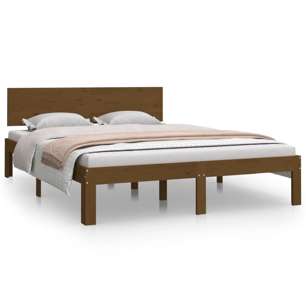 Bed Frame without Mattress Honey Brown 150x200 cm