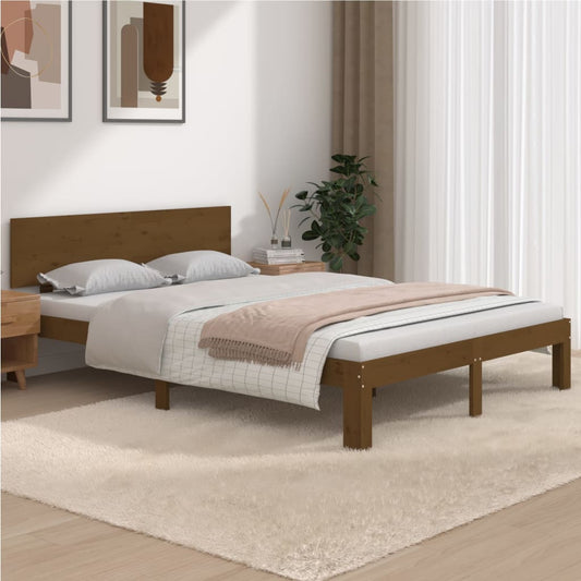 Bed Frame without Mattress Honey Brown 150x200 cm