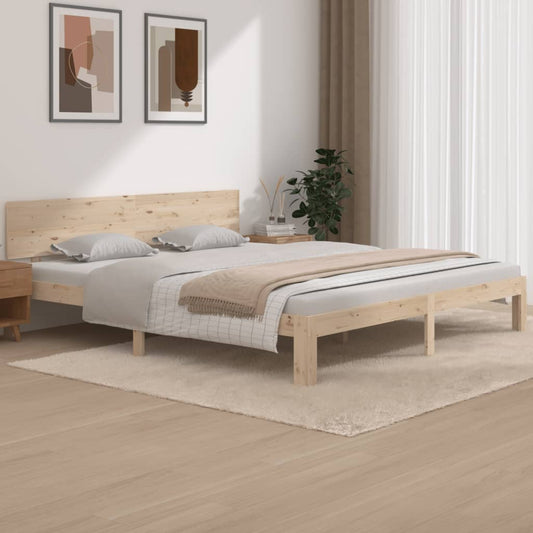 Bed Frame Solid Wood 183x203 cm King Size