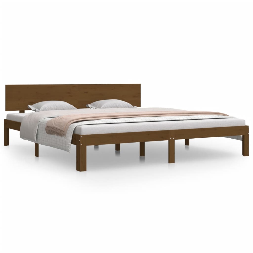 Bed Frame Honey Brown 183x203 cm King Size Solid Wood