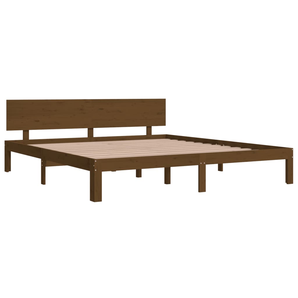 Bed Frame Honey Brown 183x203 cm King Size Solid Wood