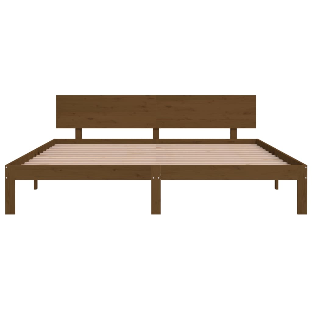 Bed Frame Honey Brown 183x203 cm King Size Solid Wood