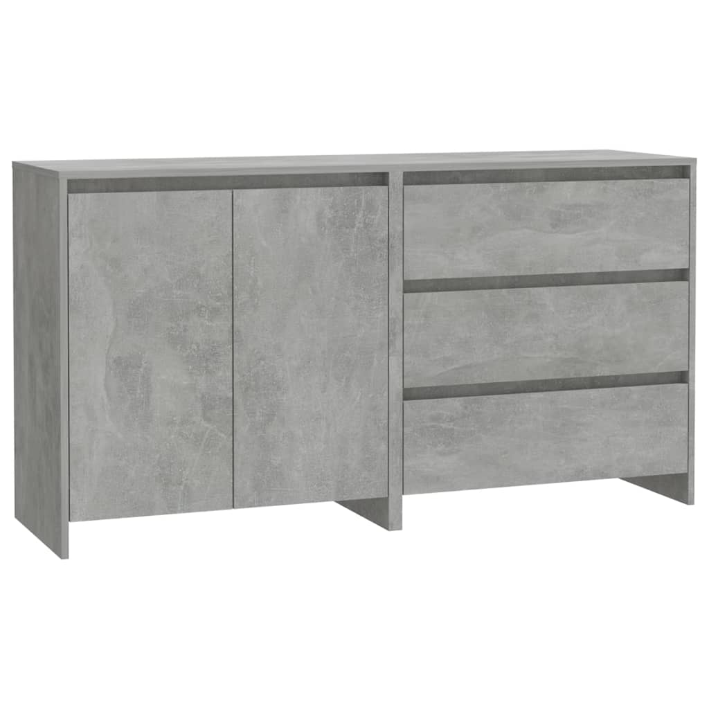 2 Piece Sideboard Concrete Grey Engineered Wood