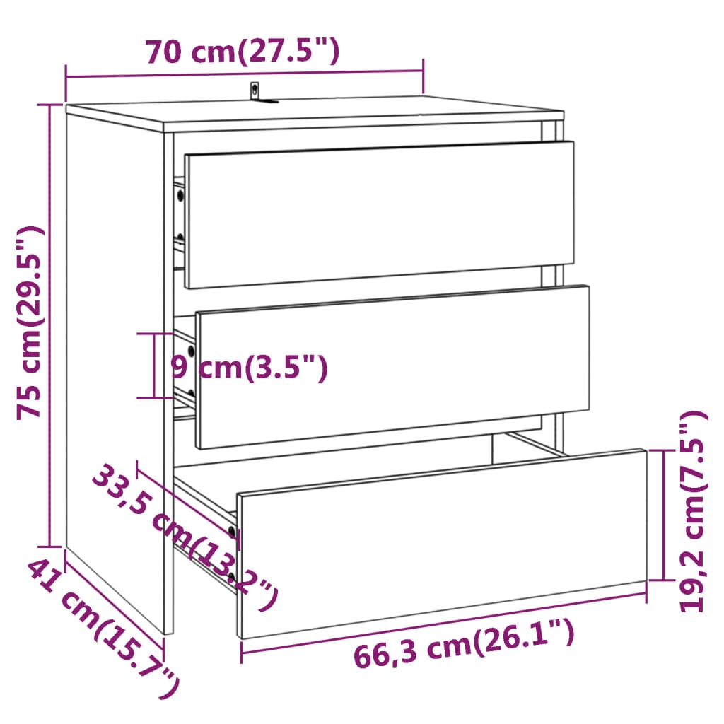 Piece Sideboard Engineered Wood