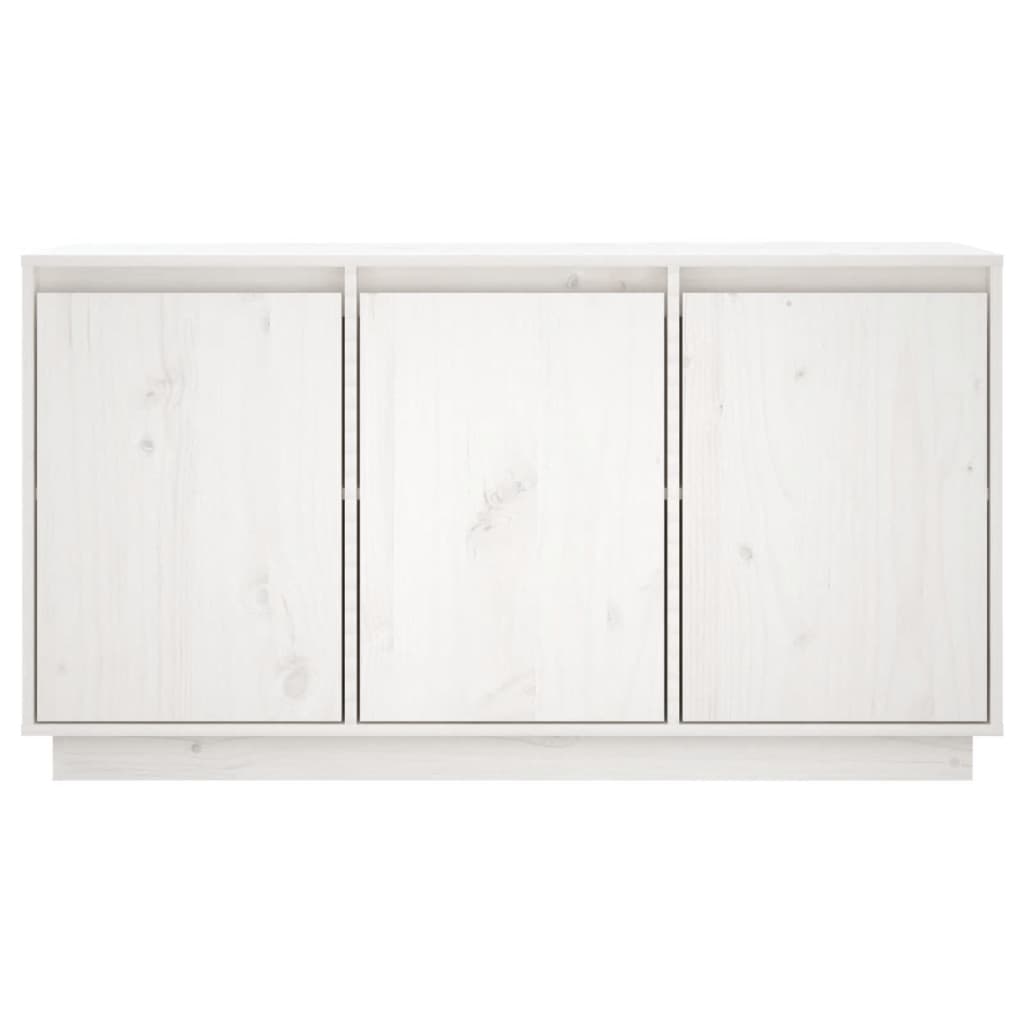 Sideboard White 111x34x60 cm Solid Wood Pine