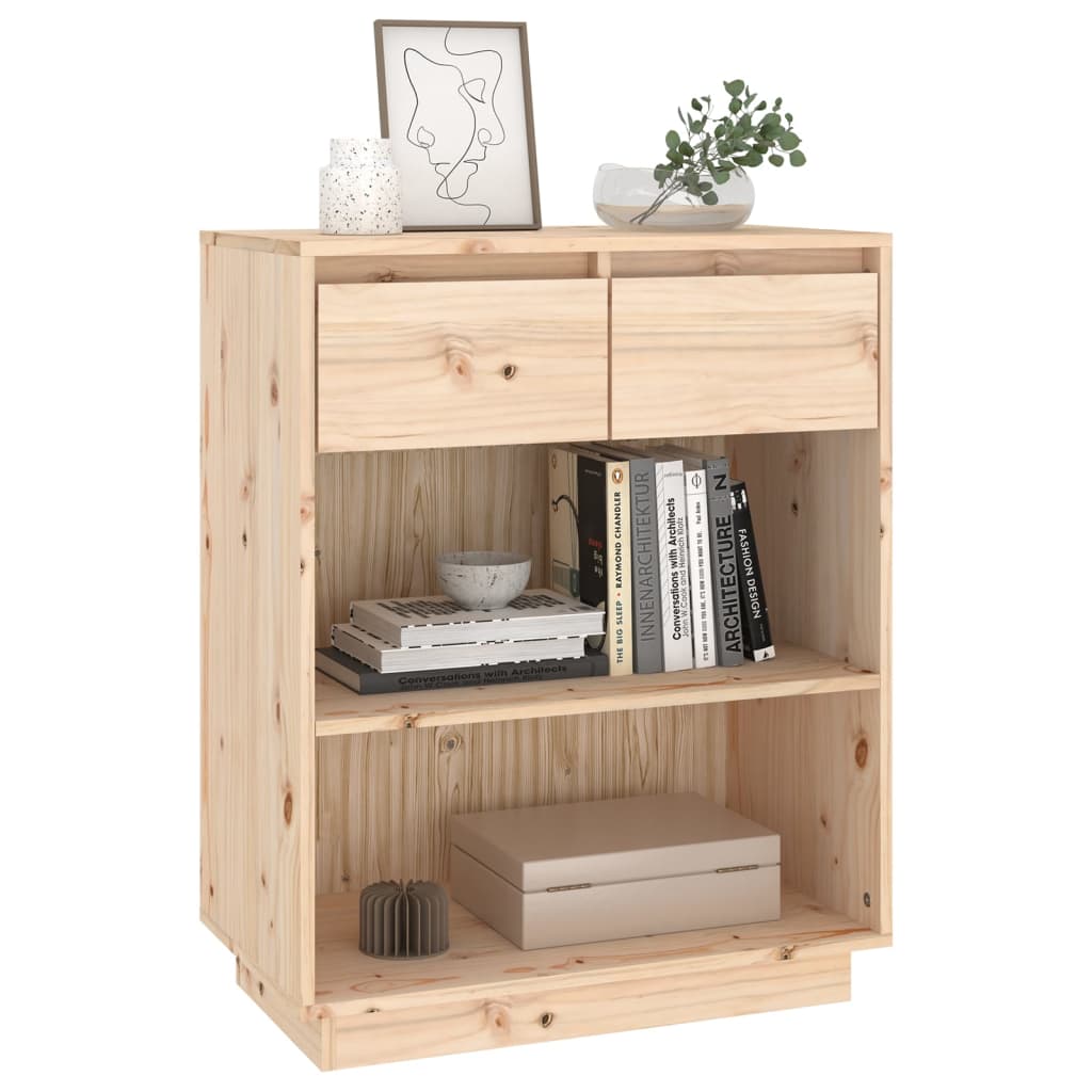 Console Cabinet 60X34X75 Cm Solid Wood Pine