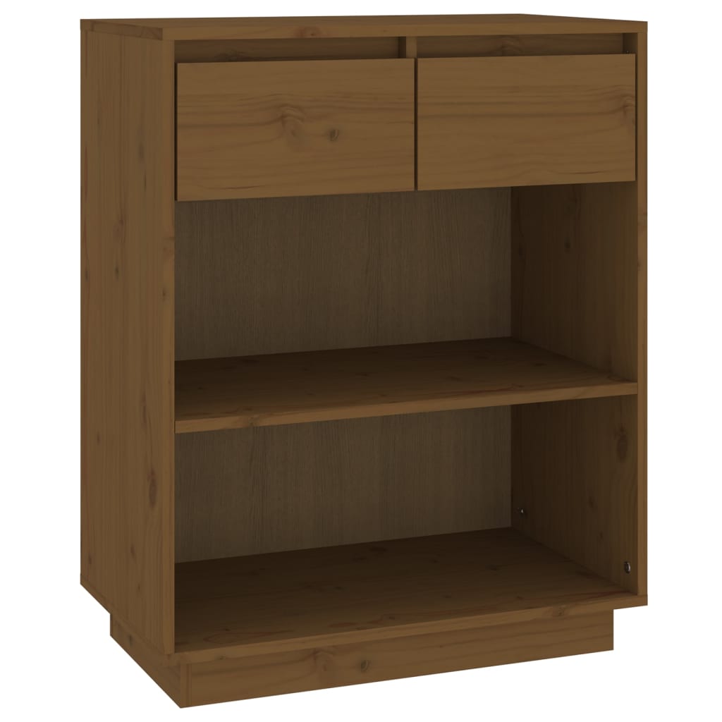 Console Cabinet Honey Brown 60X34X75 Cm Solid Wood Pine