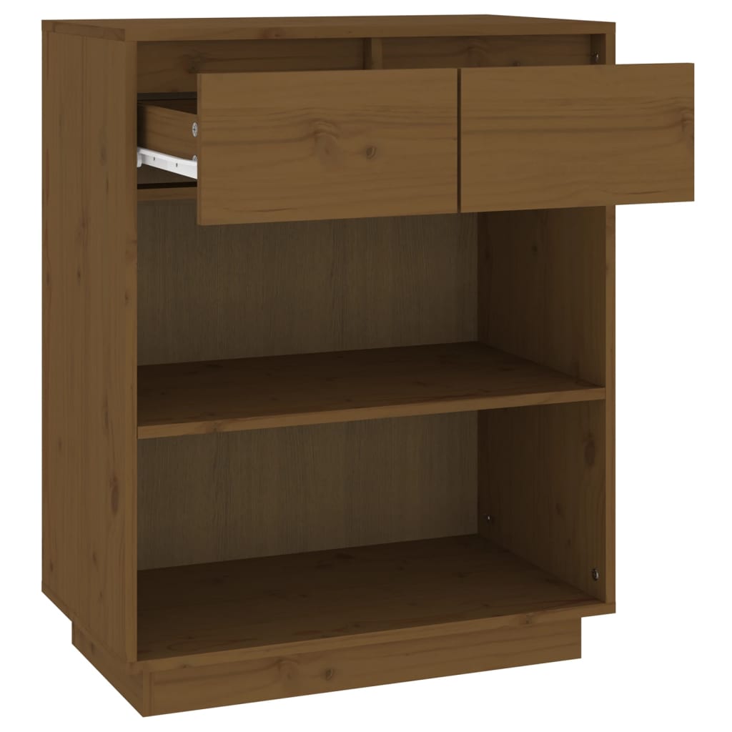 Console Cabinet Honey Brown 60X34X75 Cm Solid Wood Pine