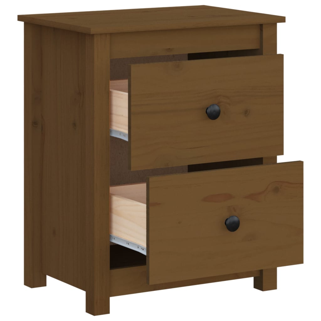 Bedside Cabinet Honey Brown 50x35x61.5 cm Solid Wood Pine