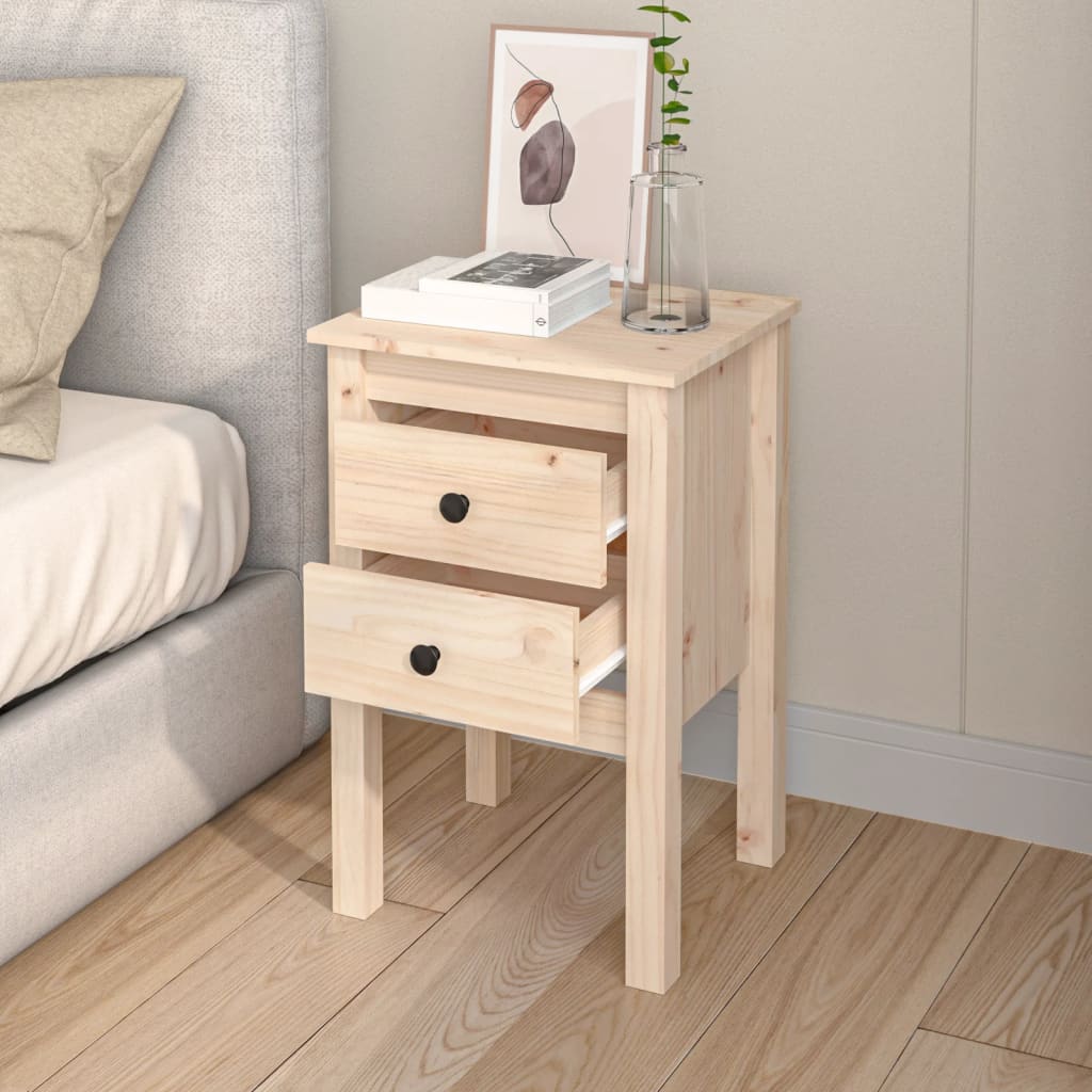 Bedside Cabinet 40X35X6.5 Cm Solid Wood Pine