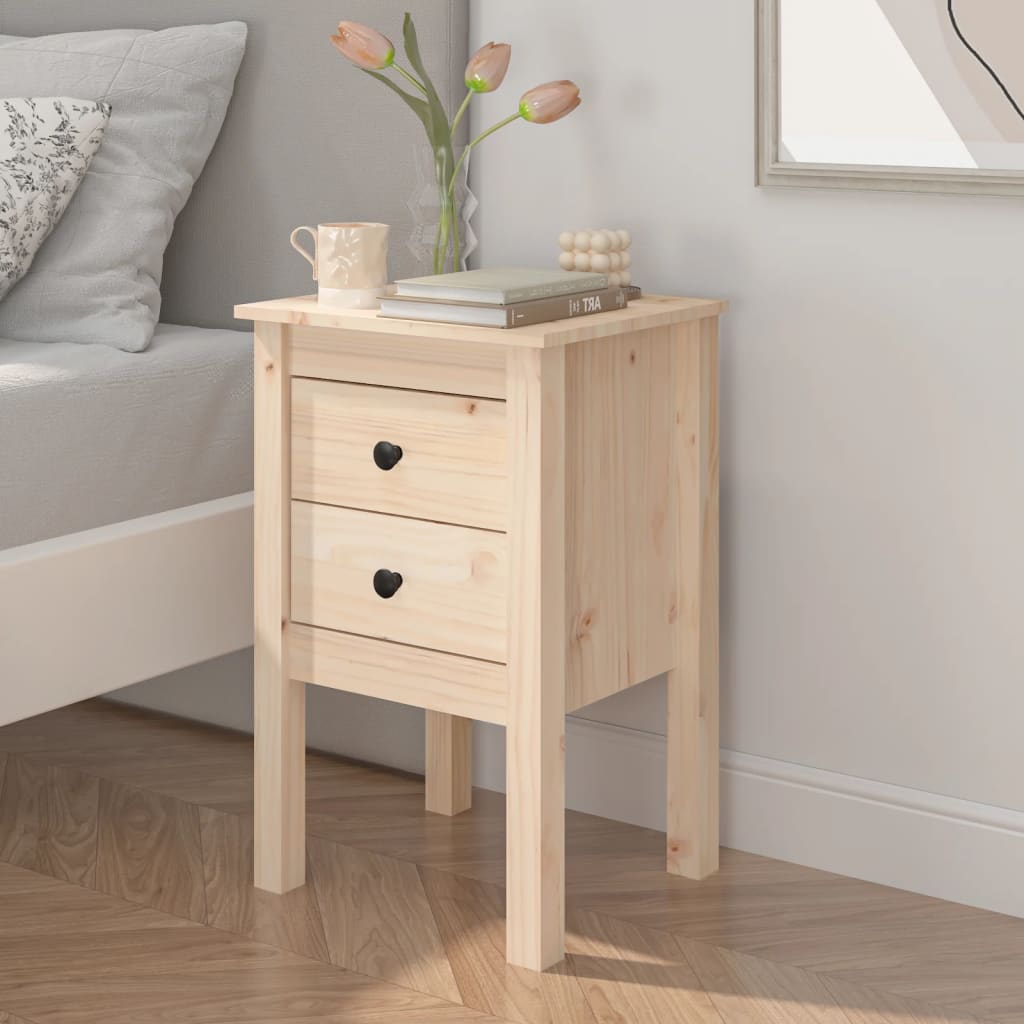 Bedside Cabinet 40X35X6.5 Cm Solid Wood Pine