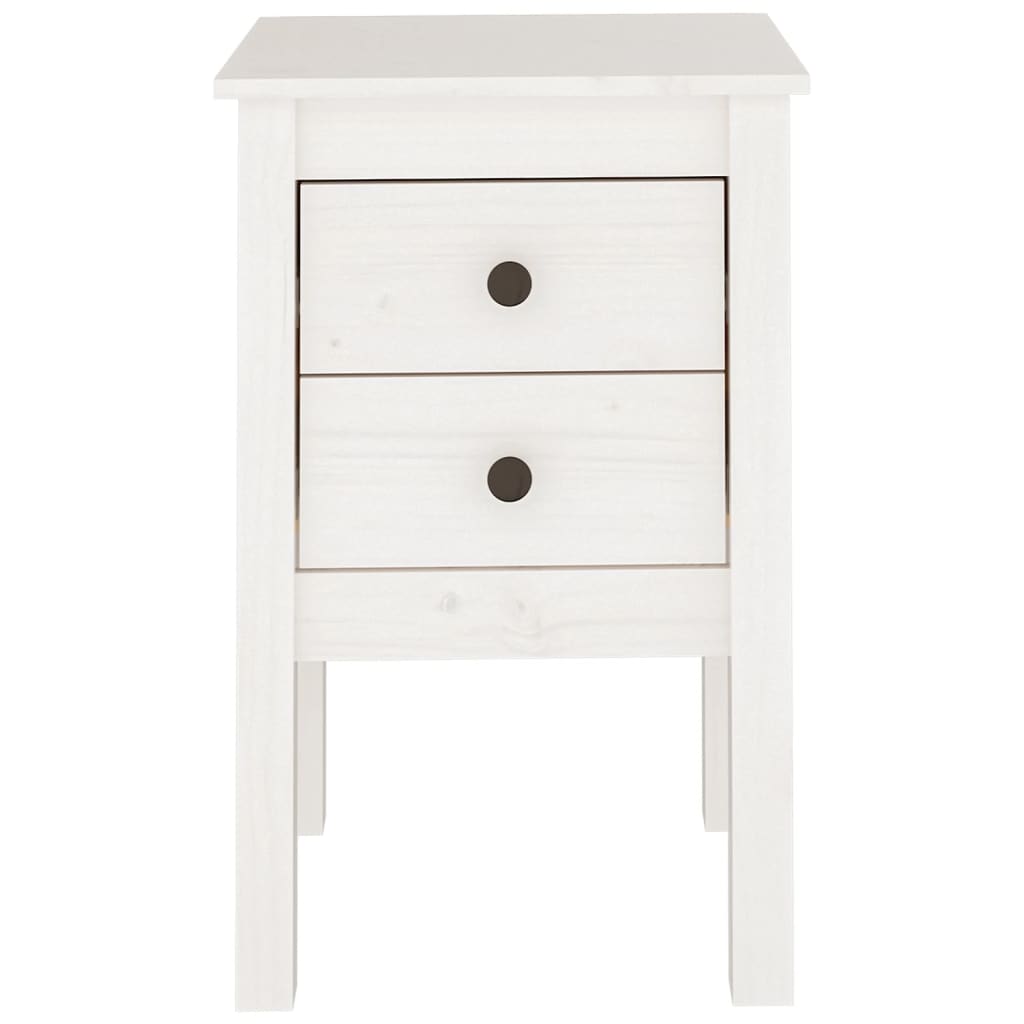 Bedside Cabinets 2 pcs White 40x35x61.5 cm Solid Wood Pine