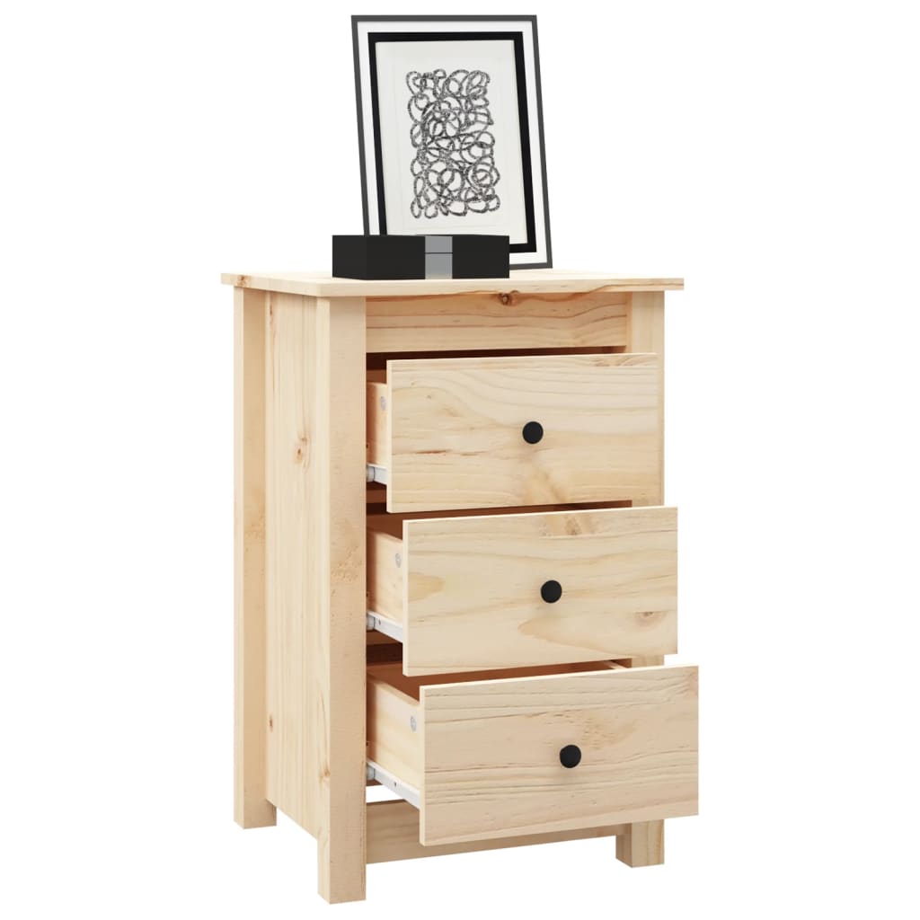 Bedside Cabinet 40X35X6.5 Cm Solid Wood Pine