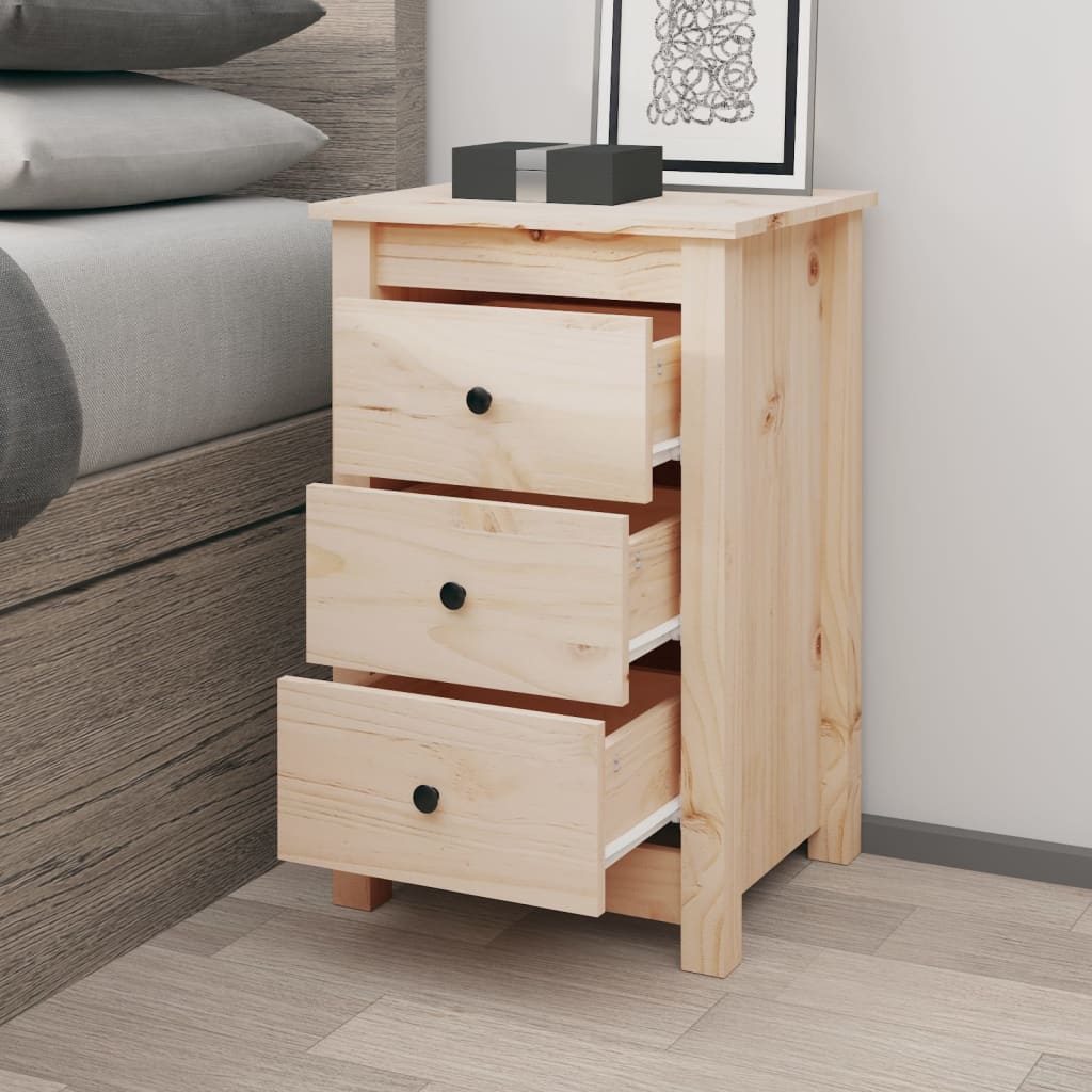 Bedside Cabinet 40X35X6.5 Cm Solid Wood Pine