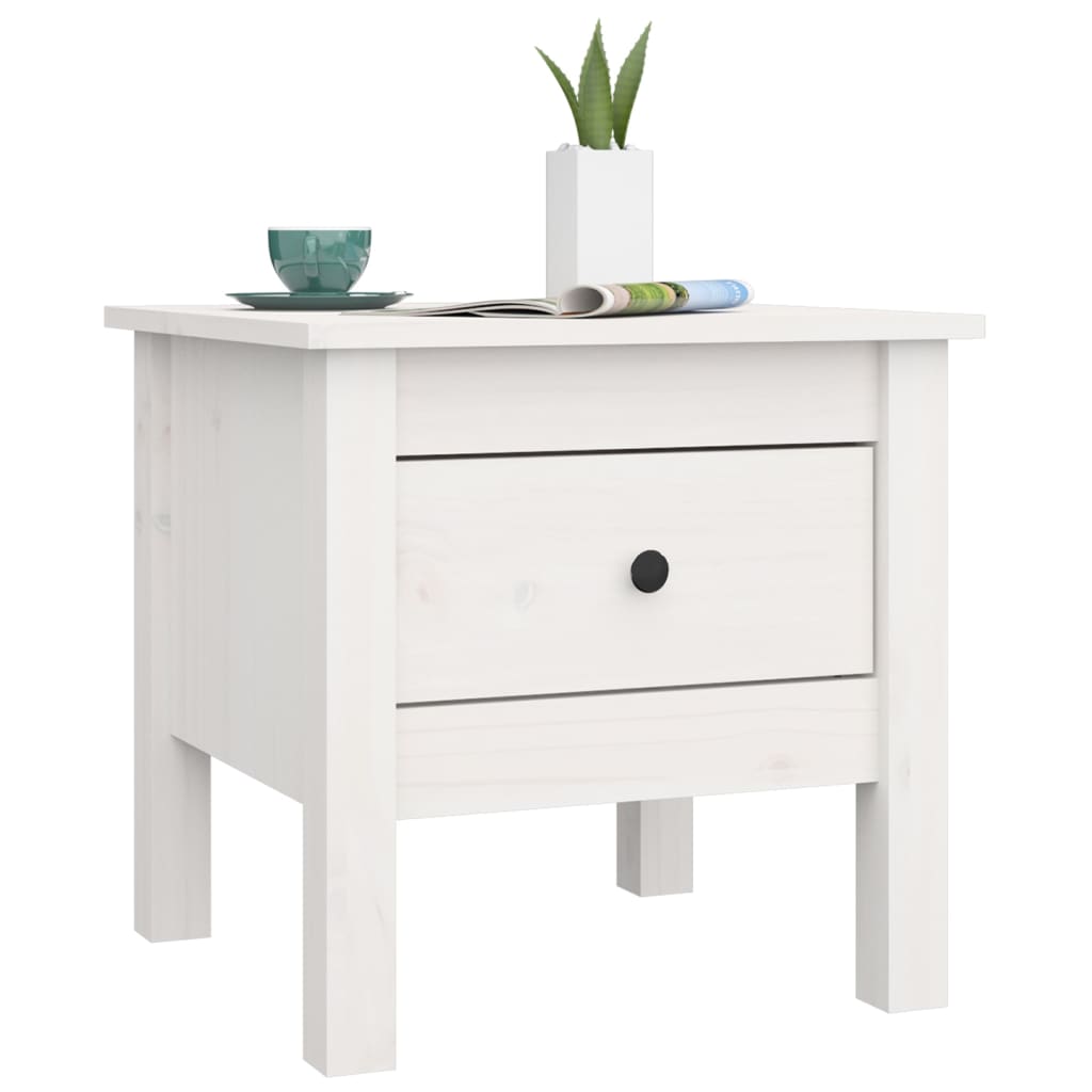 Side Tables 2 pcs White 40x40x39 cm Solid Wood Pine