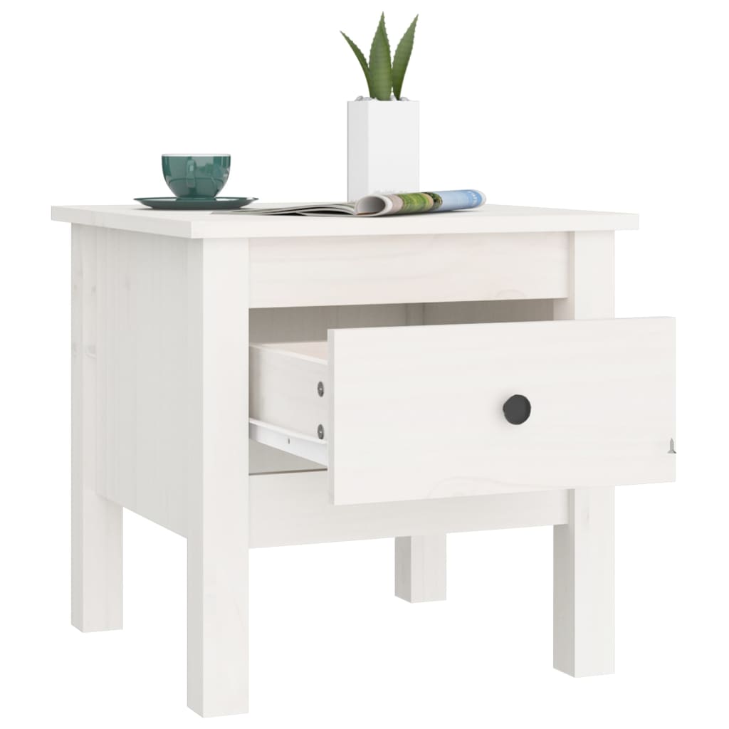 Side Tables 2 pcs White 40x40x39 cm Solid Wood Pine