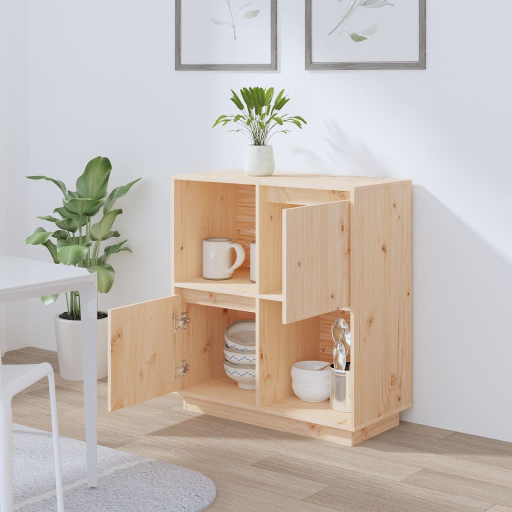 Sideboard 74X35X80Cm Solid Wood Pine