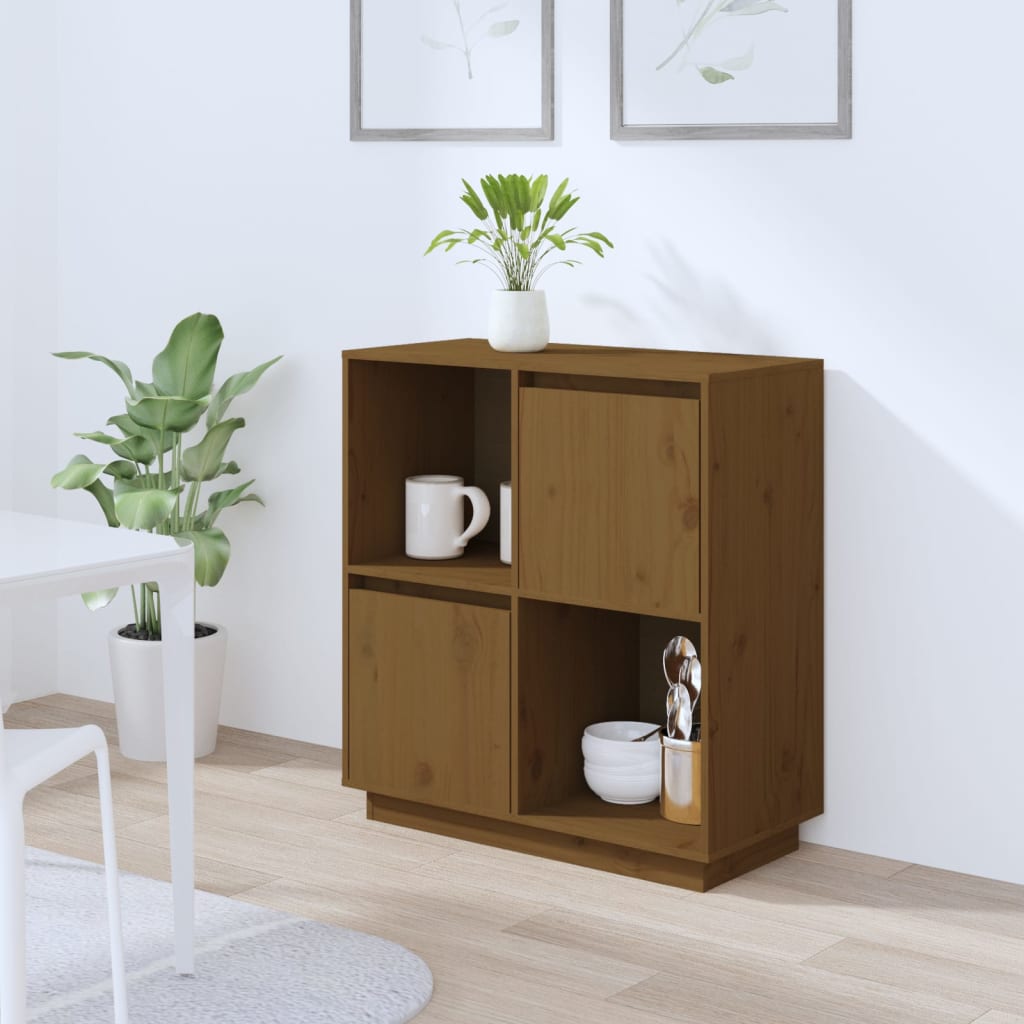 Sideboard 74X35X80Cm Solid Wood Pine