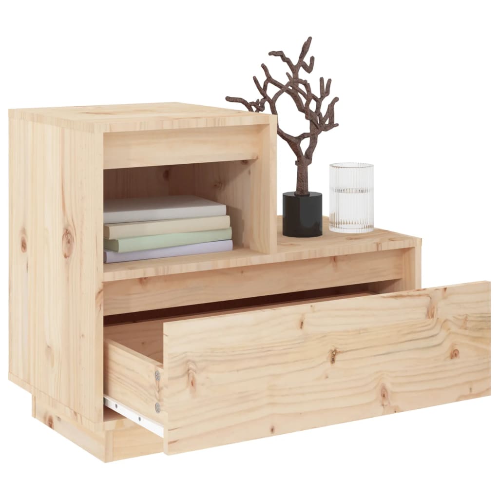 Bedside Cabinet 60X34X5 Cm Solid Wood Pine