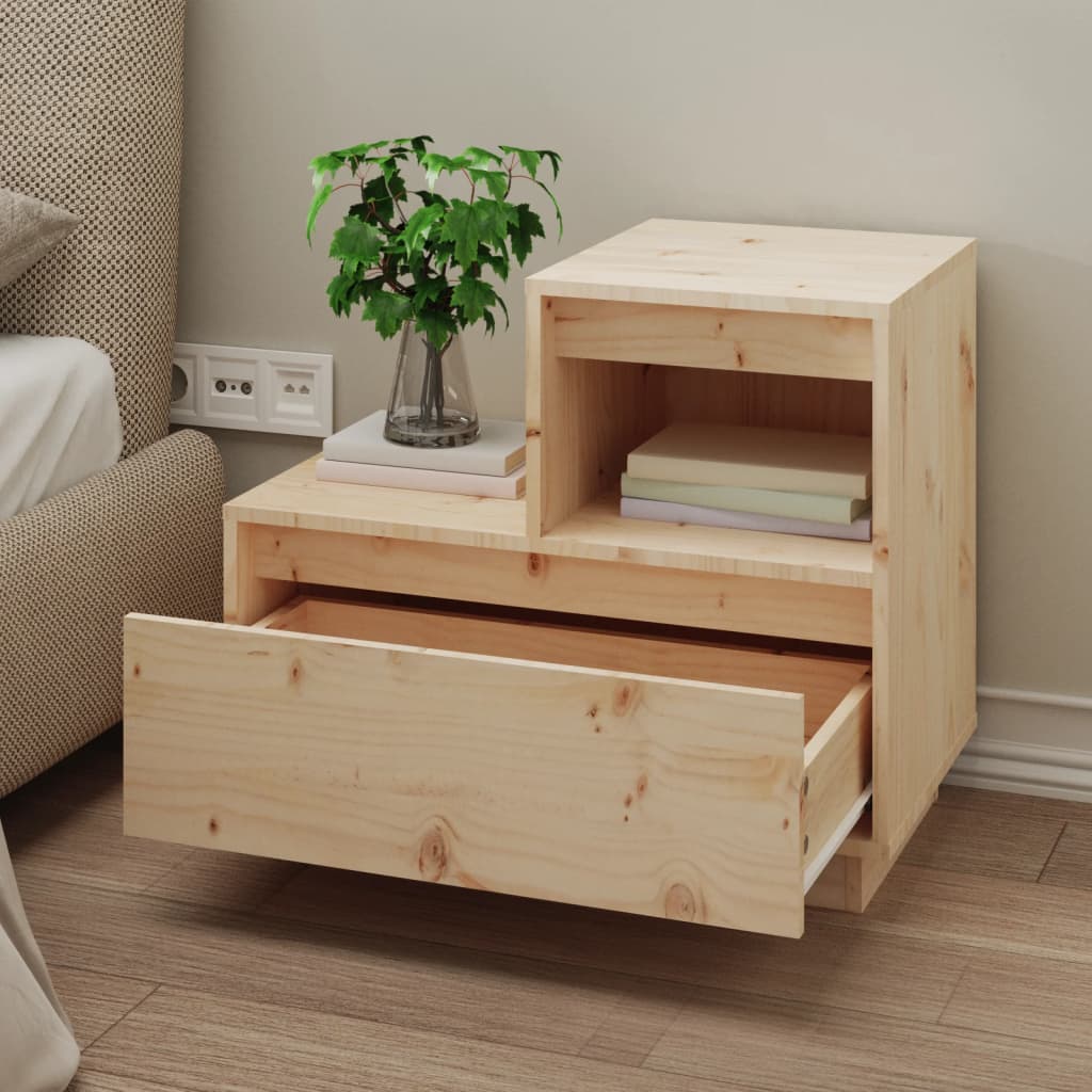 Bedside Cabinet 60X34X5 Cm Solid Wood Pine