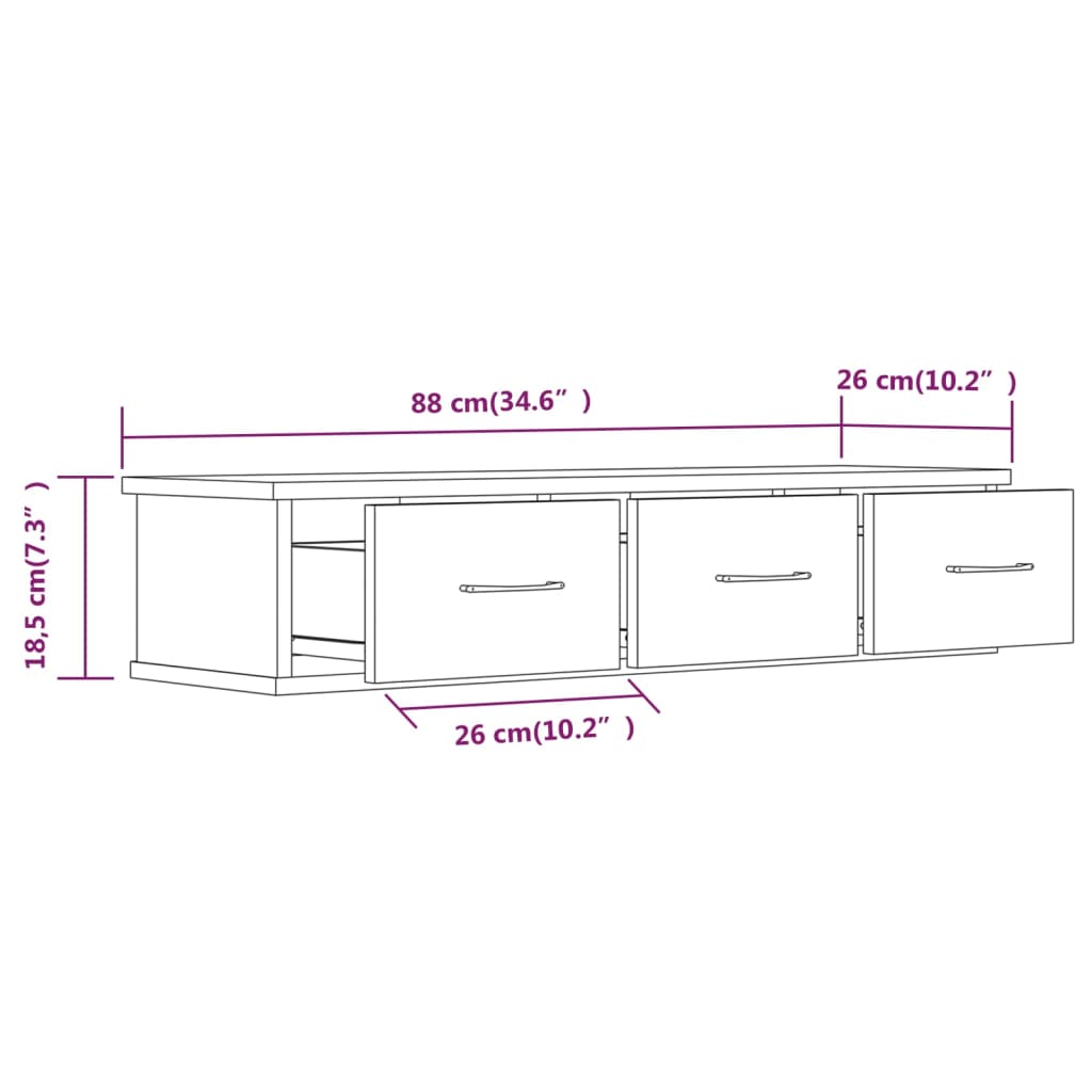 Wall Cabinet Smoked Oak 88x26x18.5 cm Engineered Wood