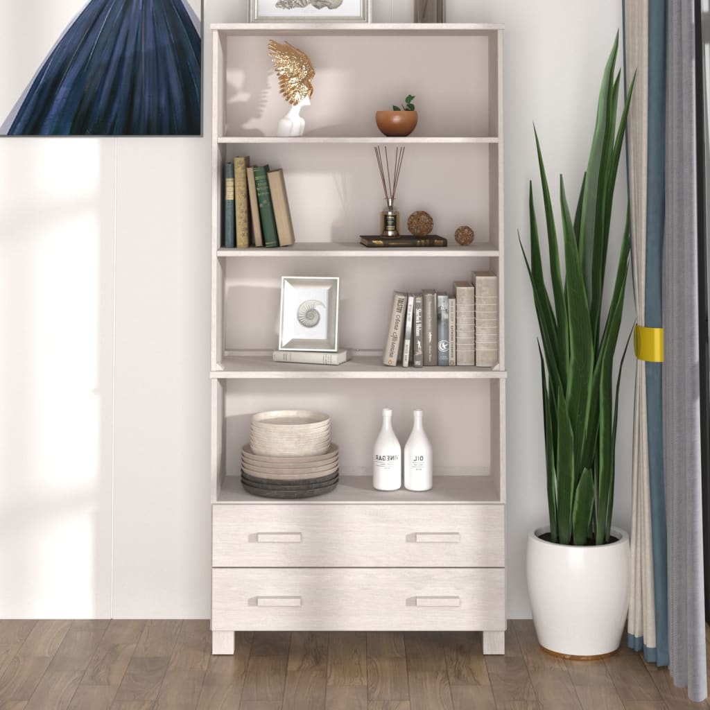 Highboard &quot;Hamar&quot; Solid Wood Pine White